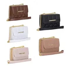 Kit 5 Bolsas Feminina Transversal  Alça Corrente De Ombro Lateral Pequena Atacado