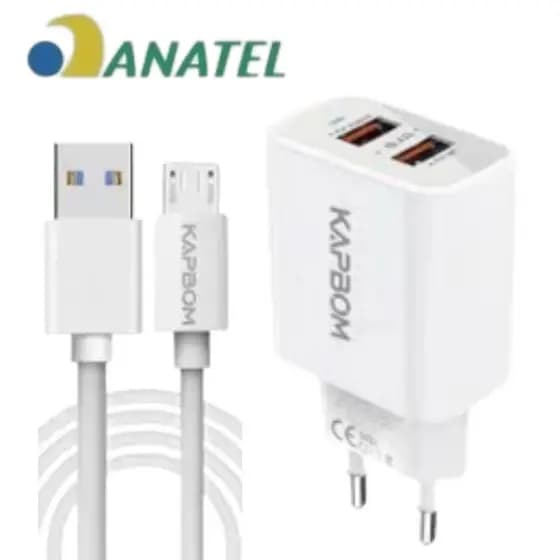 Carregador V8 TURBO 5.1 Galaxy J5 Prime A10 A10s A01 Core A02 A03 J6 J7 Prime J8 J3 J4+ Plus Carregador Micro USB Turbo