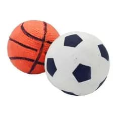 Bola Bolinha Pet Maciça Basquete e Futebol para cães cachorros de pequeno porte - 2 Unidades