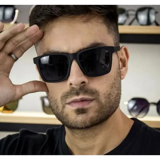 Óculos de sol Masculino Minimalista Quadradinho Retro Quadrado Acetato haste