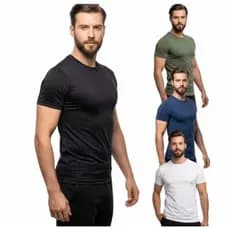 Kit com 3 Camisas Para Academia Tecido Dry Fit Leve Ant Odor Secagem Rápida Tamanhos P ao GG