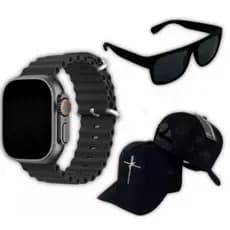 Kit Masculino Relógio Digital Premium + Boné Fé + Óculos Premium Promoção