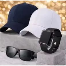 Kit Relógio Digital + Óculos Black Premium + Boné Liso Com Regulagem