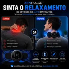 Mini Massageador Elétrico Portátil Recarregável Eletroterapia Pescoço e Perna - Bivolt - AMT
