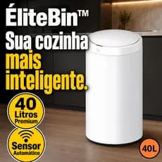 Lixeira Automática 40L com Sensor Infravermelho em Aço Inox Branco ÉliteBin™
