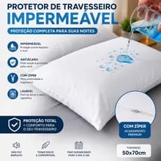 Capa Travesseiro Impermeável com Zíper Antiácaro Protetor de Travesseiro Macio e Durável