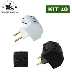Adaptador de Tomada Benjamin Meia Lua Multiuso com 5 Entradas Bivolt 10A e 20A MC