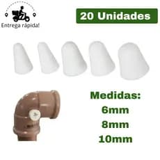 Kit 20 de Tapa Furo para Cano de Água Furado com Rosca 3 Medidas MC