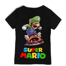 Camiseta Infantil Super Mario Coleção Mario Luigi Rei Bowser Koopa Juvenil Camisa Super Nintendo Gola Redonda Confortave