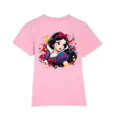 Camiseta Branca de Neve, Pequena Sereia, Sininho Infantil Juvenil Menina 100% Algodão Leve e Confotável