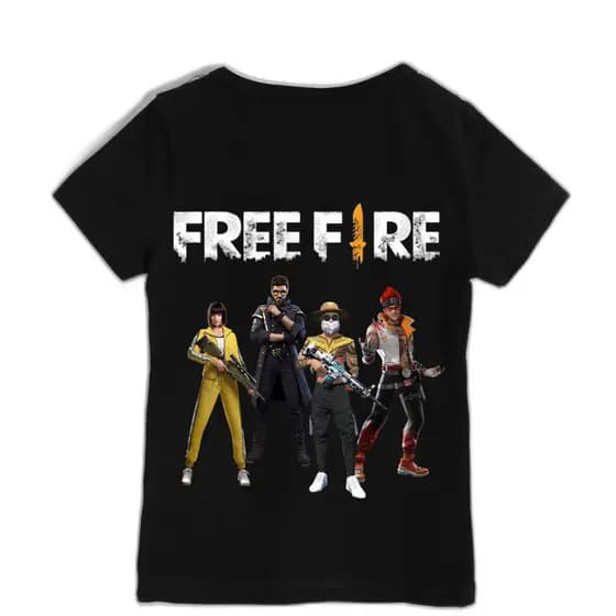 Camiseta Free Fire Infantil Juvenil Unissex Camisa Gola Redonda Menino Menina 100% Algodão Leve Confortavel