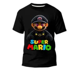 Camiseta Super Mario Infantil E Adulto Unissex 100% Algodão Jogo Nintendo Gola Redonda Leve Confortavel