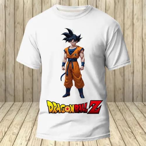 Camiseta Dragon Ball Z  Adulto e Infantil Tecido 100% Algodão Leve e Confortável Camisa Dragon Ball