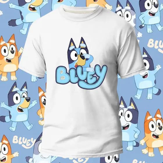 Camiseta Infantil Bluey e Bingo Camisa Personalizada Desenho Bluey e Bingo 100% Algodão Leve e Confortável Camisa Juveni