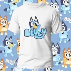 Camiseta Infantil Bluey e Bingo Camisa Personalizada Desenho Bluey e Bingo 100% Algodão Leve e Confortável Camisa Juveni