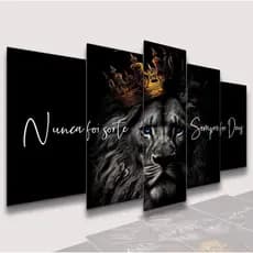 Conjunto Quadro Decorativo Mosaico Jesus Cristo Leão de Juda e o Cordeiro Kit de Quadros Decorativos
