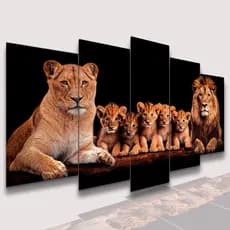Conjunto Quadros DecorativosAlta Resolução Mosaico Leão Paisagem Frases Flores Cristão Sala Quarto