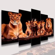 Conjunto Quadros DecorativosAlta Resolução Mosaico Leão Paisagem Frases Flores Cristão Sala Quarto