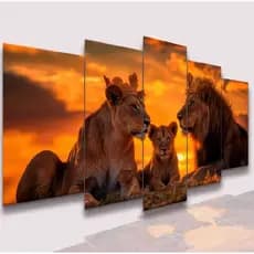 Conjunto Quadros DecorativosAlta Resolução Mosaico Leão Paisagem Frases Flores Cristão Sala Quarto