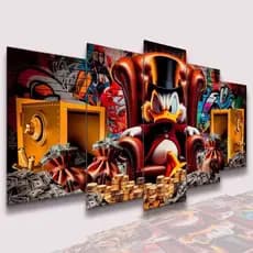 Conjunto Quadro Decorativo Mosaico Tio Patinhas Alta Resolução Conjunto Kit Parede Sala Quarto