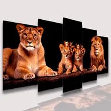 Conjunto Quadros DecorativosAlta Resolução Mosaico Leão Paisagem Frases Flores Cristão Sala Quarto
