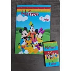 20 unidades de Kit colorir livrinho Turma do Mickey + giz de cera + lapela personalizada, já embalados!