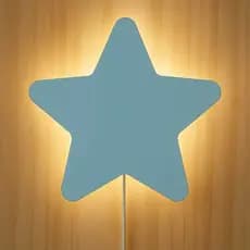 Luminária Infantil MDF 30x30 Estrela - Com Bocal e Interruptor Pronta para Uso Quarto Bebe Decoração