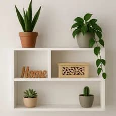 Nicho para Decoração MDF Branco com Prateleira para Quarto Cozinha Sala Banheiro Retangular com Kit