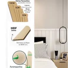 Ripa Shiplap MDF Cru Decorativo Painel de Parede Fácil Instalação MDF CRU 3mm Autocolante