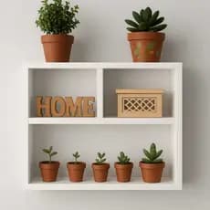Nicho com Prateleira 100% MDF Branco com Kit para Decoração de Quarto Sala Banheiro Cozinha e Livros