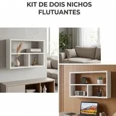 Kit 2 Nichos Organizadores em MDF 15mm para Home Office e Organização Multiuso Premium Minimalista