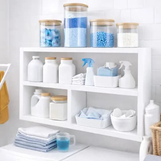 Nicho Com Prateleira para Lavanderia em MDF Branco Organizador Fácil Instalação Multiuso