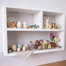 Nicho Decorativo Branco Suspenso Organizador Parede Sala Quarto Decoração Moderna e Funcional