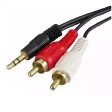 Cabo De Áudio Auxiliar P2 X 2 Rca 2m Som Estereo