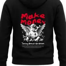 Moletom Make Money Street Estampado Premium Capuz Canguru Inverno