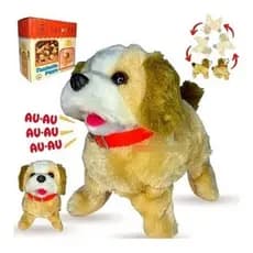 Cachorrinho Pelúcia Cachorro Brinquedo que pula cambalhota anda e late a Pilha