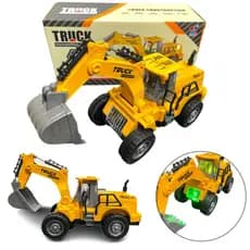 Trator Escavadeira Brinquedo Infantil com Luz e Som Caminhão Interativo