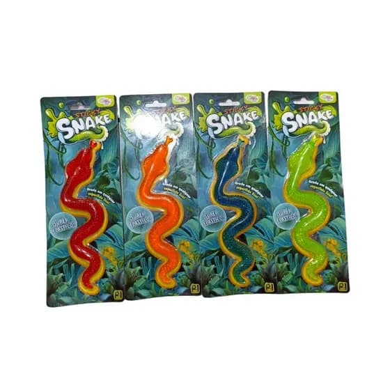 Kit 4 Cobras Gruda Gruda Sensorial Snake Sticky Super Elástica