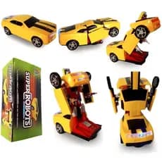 Carrinho Camaro Transformers Vira Robô Luz Som Bate Volta