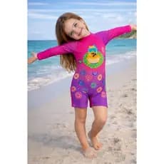 Macacão Maiô Infantil e Bebê Menina Natação Moda Praia Piscina Proteção UV50+