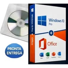 Windows 10 Otimizado + Office 64bits Português Brasil Com Ativação Em DVD (Mídia Física) Para Computador PC Notebook