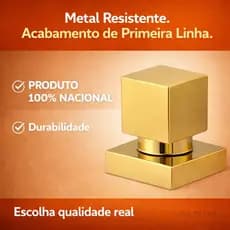 Acabamento para Registro Dourado Metal Quadrado 1/2 3/4 1 Padrão Deca 16 Estrias