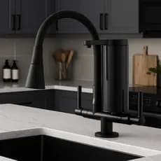 Torneira Gourmet com Filtro Integrado Preta Flexível 360° Bancada Luxo Cozinha