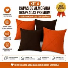 Kit 4 Capas de Almofadas de Suede Drapeadas Premium