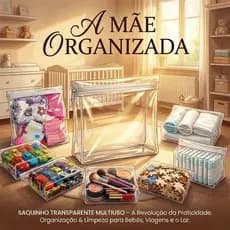 Kit 2/4/6/8/10 Saquinho Organizador Multiuso com Zíper Transparente Porta Higiene Maquiagem Roupas Brinquedos e Viagem