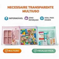 Kit 7 Saquinho Organizador P e M Com Zíper Multiuso Envelope Maternidade/Guarda Roupa/Maquiagem/Biquíni