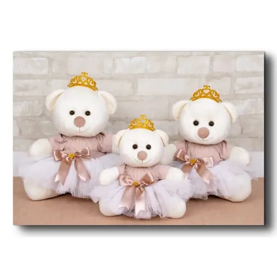 trio de ursinhas para nichos e decorações infantil quarto bebê