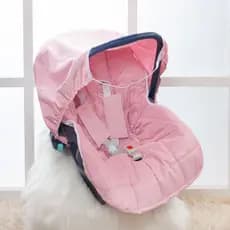 Kit Jogo de Capa De Bebê Conforto Cadeirinha Ajustável e Com Capota Rosê Basic