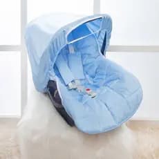 Kit Capa Bebê Conforto Luxo Ajustável Com Capota Azul bb