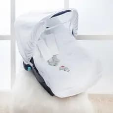 Kit Capa De Bebê Conforto Luxo Ajustável Com Capota Branco Basic